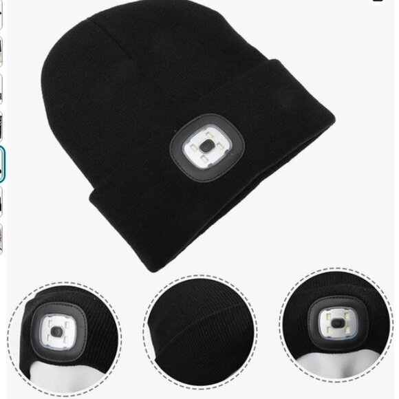 2 pic Grey & Black Unisex LED Pink & Black Hats - Picture 2 of 3